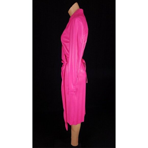 MSGM Faux-Leather Midi Wrap Dress Size 40 US 4 S Pink - Picture 6 of 16